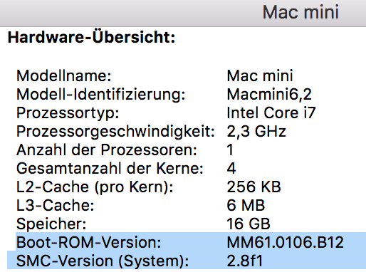 current version of smc for mac mini 2012